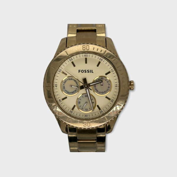 Fossil Stella ES2820 Womens Stainless Steel Gold Analog Dial Quartz SPG045648