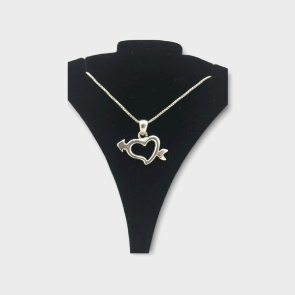 Sterling Silver Cupid Heart Pendant Necklace 925 Silver 3.8dwt (SPG019562)
