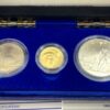 1986 US Liberty 3 Coin Proof Set $5 Gold Silver $1 Half Dollar SPG040306