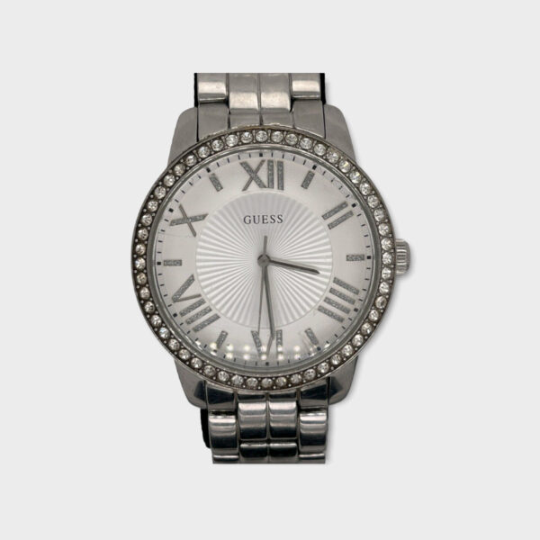 GUESS Women's U0329L1 Crystal-Accented Stainless Steel Watch (SPG048724)