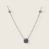 Cushion Cut Cubic Zirconia Sterling Silver 18 Ladies Necklace