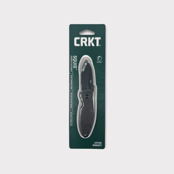CRKT Squid Black Stonewash Finish Low Profile Pocket Clip Folding (SPG052649)