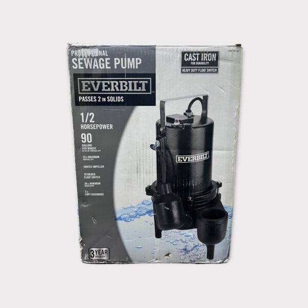 Everbilt 12 HP Cast Iron Sewage Ejector Pump ESE50W HD