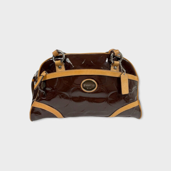 Coach Peyton Embossed Brown Patent Satchel F1273-F20065 (SPG049565)