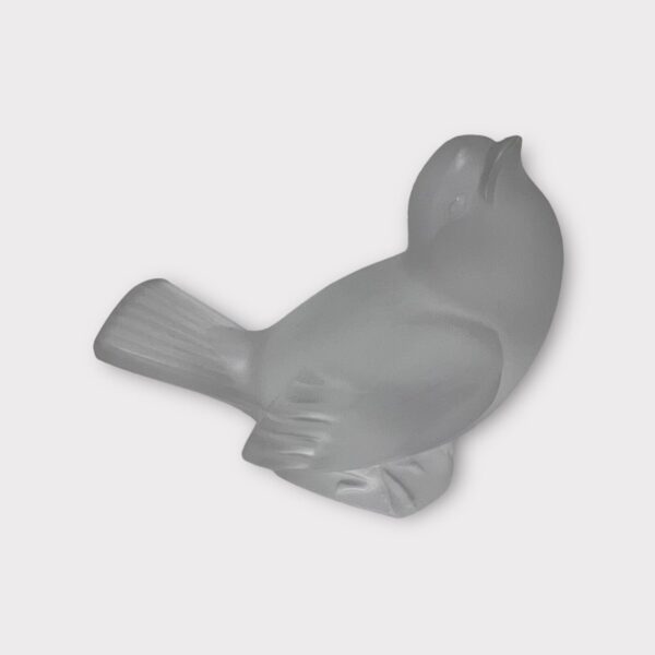 Lalique Sparrow Large Frosted Head Up Ready To Sing