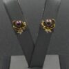 Pearl Gold-Diamond & Stone Earrings 8 Diamonds .08 Carat T.W. (SPG002163)