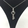 Silver & Marcasite Heart Key Pendant Necklace 925 Silver 1.4dwt (SPG019561)