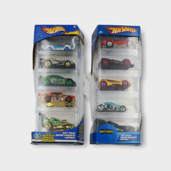 (2) Hot Wheels 5-Car Gift Packs-Batman & Sci-Fi 35th Anniversary Die Cast Mattel