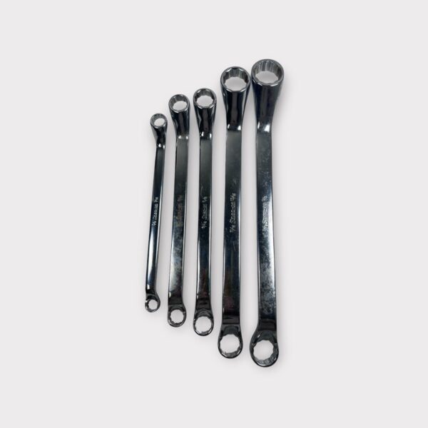 Snap-on 5pc 12pt SAE Flank Drive 60° Deep Offset Box Wrench Set XO605