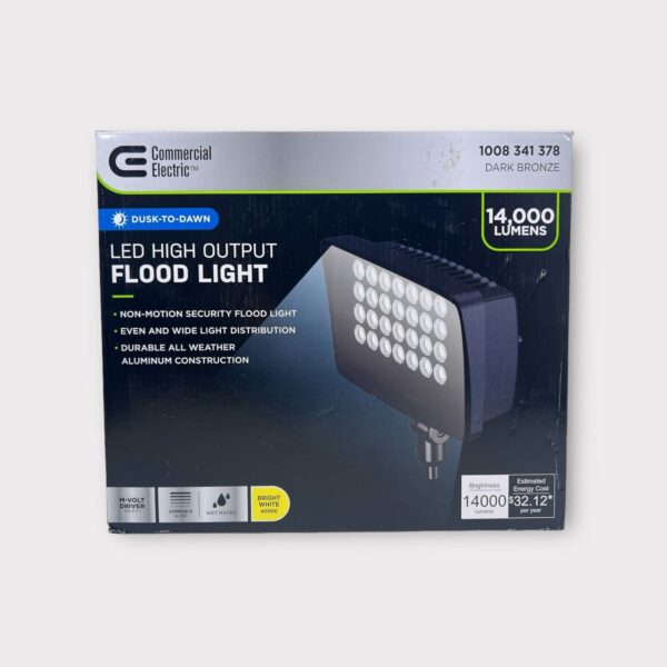 100-Watt Bronze Outdoor Integrated LED Commercial High Output Flood Light 14000