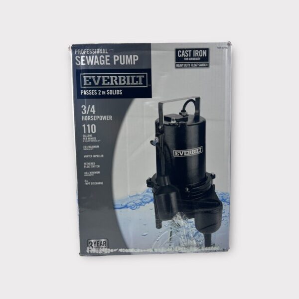 Everbilt 3/4 HP Sewage Ejector Pump, Black - ESE60W-HD (SPG057557)