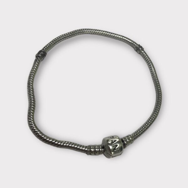 Pandora 925 Silver Snake Chain Barrel Closure Charm Bracelet 7.5" (SPG059720)