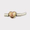 Pandora 925Sterling Silver Snake Bracelet with Rose Gold Heart Clasp (SPG059768)