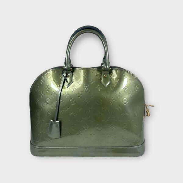 LOUIS VUITTON ALMA VERT TONIC GM GREEN MONOGRAM VERNICE SATCHEL (SPG049506)