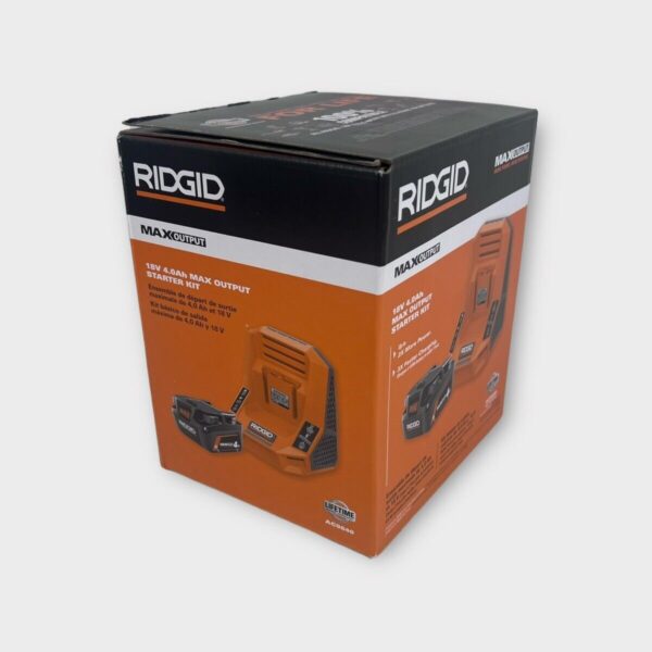 RIDGID (AC9840) 18V 4.0 Ah MAX Output Starter Kit w/ Charger (SPG059781)