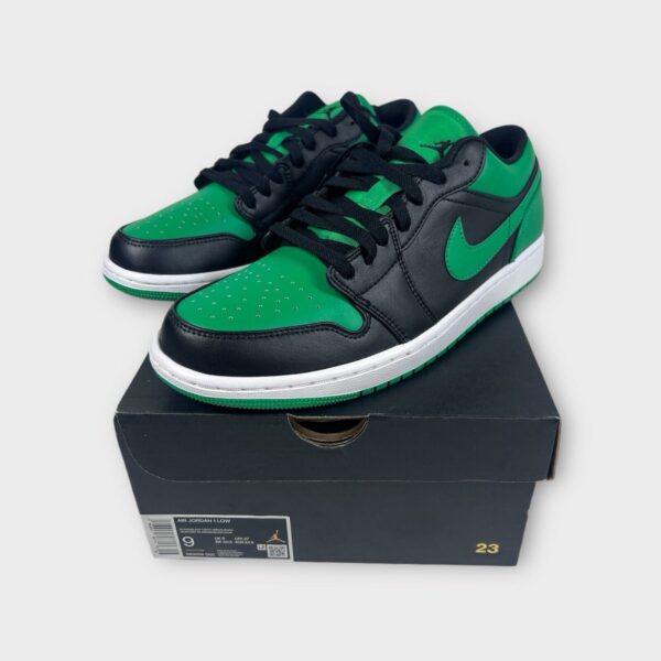 Nike Air Jordan 1 Low Shoes "Lucky Green" Black White 553558-065 Size 9