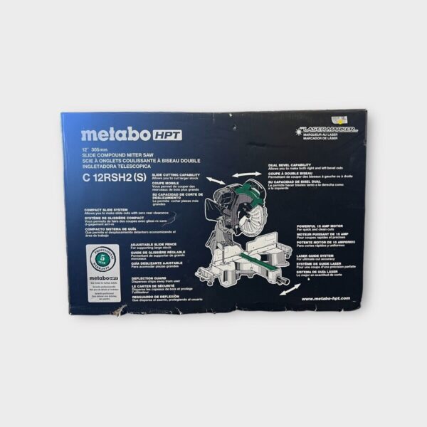 Metabo HPT 12" 15A Dual Bevel Sliding Compound Miter Saw with Laser (SPG056763)