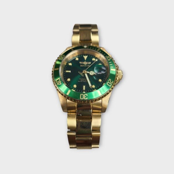 Invicta Men's Watch Pro Diver Green Dial Yellow Gold Steel (SPG061013)