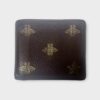 Gucci Men's Black & Gold Bee Star Print Textured Leather Bifold Wall (SPG059431)