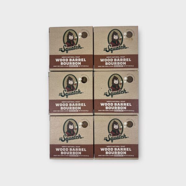 DR. SQUATCH MEN’S NATURAL SOAP WOOD BARREL BOURBON 5 OZ BAR X 6 BARS BRAND NEW