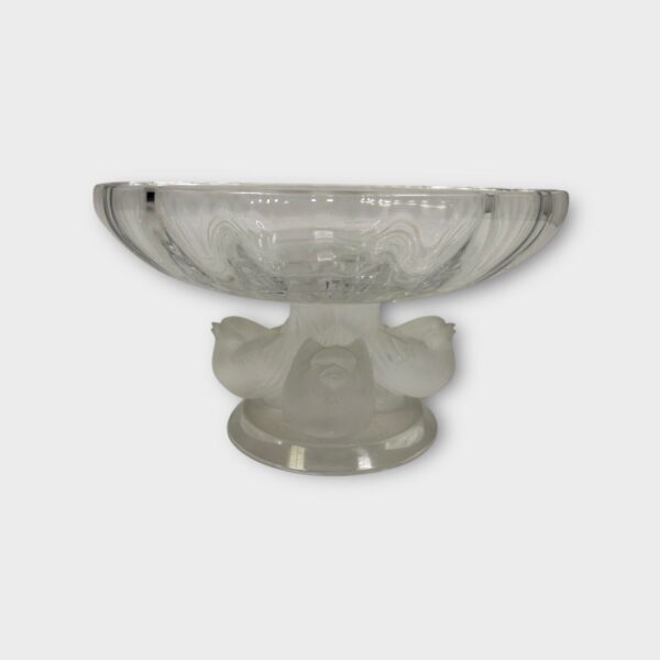 Lalique France Crystal Art Glass *Nogent* Bird Bowl Compote Candy Dish Signed