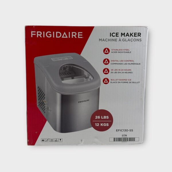 Frigidaire 26 lbs Countertop Ice Maker, EFIC130-SS - Stainless Steel