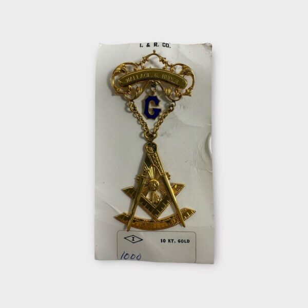 10k Gold Freemason Masonic Past Master Jewel Pin Badge 9.7g 10K (SPG062507)