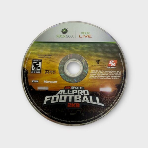 Microsoft Xbox 360 Disc Only TESTED All-Pro Football 2K8 (SPG062625)