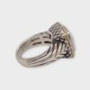 Andrea Candela Sterling Silver 18K Gold Blue Topaz Cushion Ring (SPG042158)