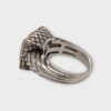 Andrea Candela Sterling Silver 18K Gold Blue Topaz Cushion Ring (SPG042158)