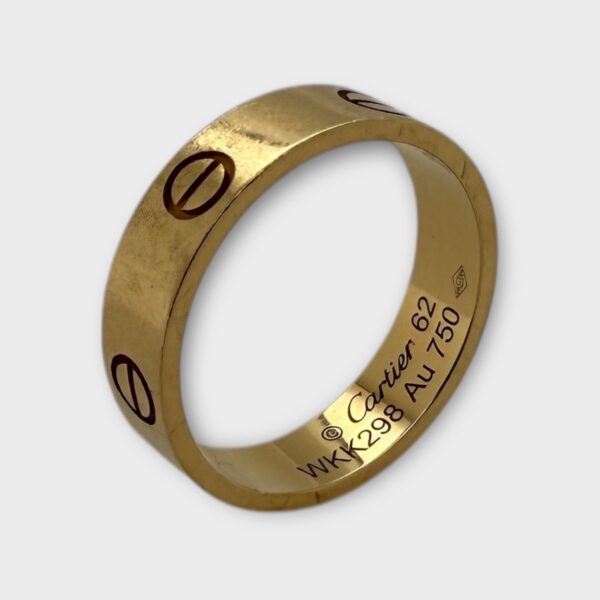Cartier Love Ring AU750 50 Yellow Gold 5mm Size 10 Band With Box And Papers