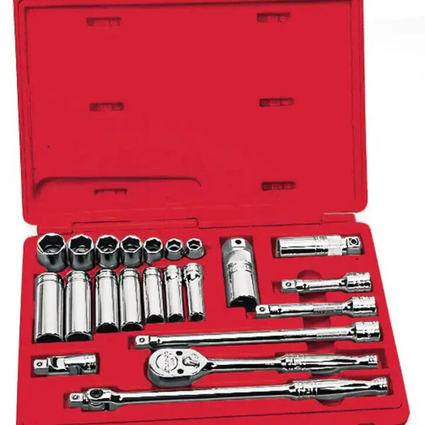 Snap On 22 PC 3/8" Drive 6-Point SAE General Service Socket Set Model 222AFSP