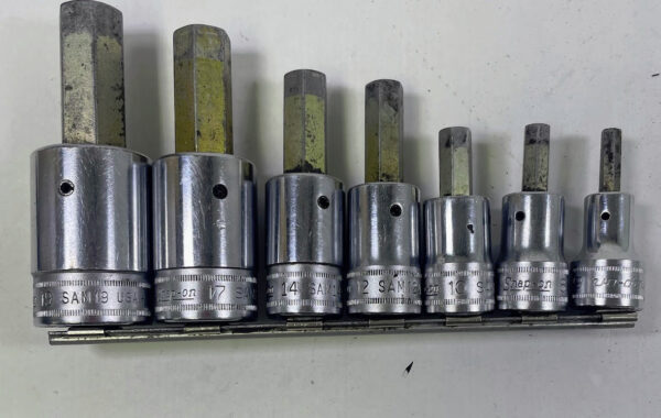 SNAP-ON TOOLS 7 Pc. 1/2 DRIVE METRIC HEX BIT SOCKET DRIVER SET 307ESAMY