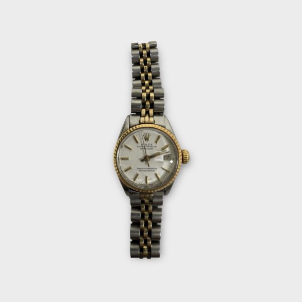 Rolex Lady-Datejust 6917 Gold and Silver Jubilee Bracelet with Gold Bezel