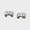Pair of Pandora #792552C01 Curved Feather & Pave Clip Charm (SPG063595)