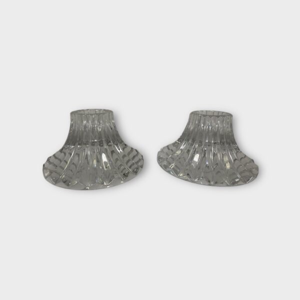 Baccarat Crystal Art Glass Massena 2” Single Light Candlestick Holders (pair)