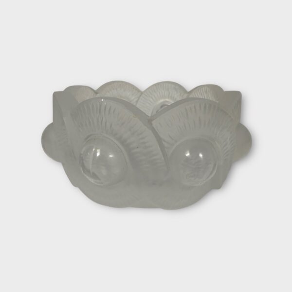 Vintage Lalique France Crystal Satin GAO Bowl Trinket Dish Ashtray
