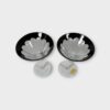 Faberge Grand Duke Black & Clear Crystal Martini Glasses (Pair)