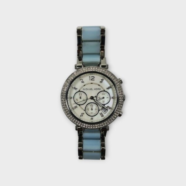 Michael Kors MK6138 Parker MOP Dial Chambray Acetate Ladies Watch (SPG056412)
