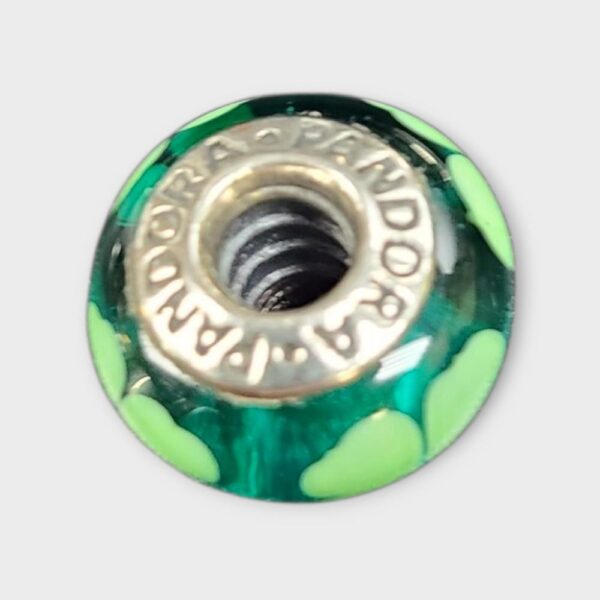 Authentic Pandora #790927 Kiss Me, I'm Irish Clover Murano Glass Bea (SPG064118)