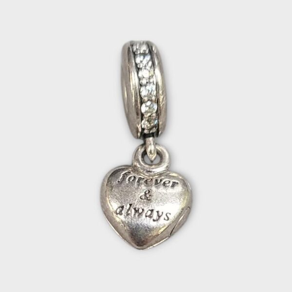 PANDORA #791524CZ "MY BEAUTIFUL WIFE/FOREVER & ALWAYS LOCKET CHARM (SPG064055)