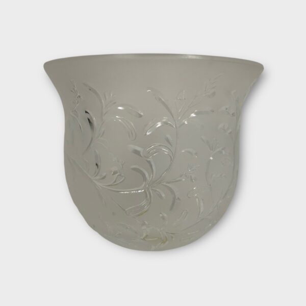 Lalique Rosemary 3" Candlestick Bowl Frosted Clear Crystal France (SPG064099)