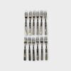 ANTIQUE SHEFFIELD SILVER PLATED BOXED SET 12 FORKS & KNIVES BY ALLEN & DARWIN
