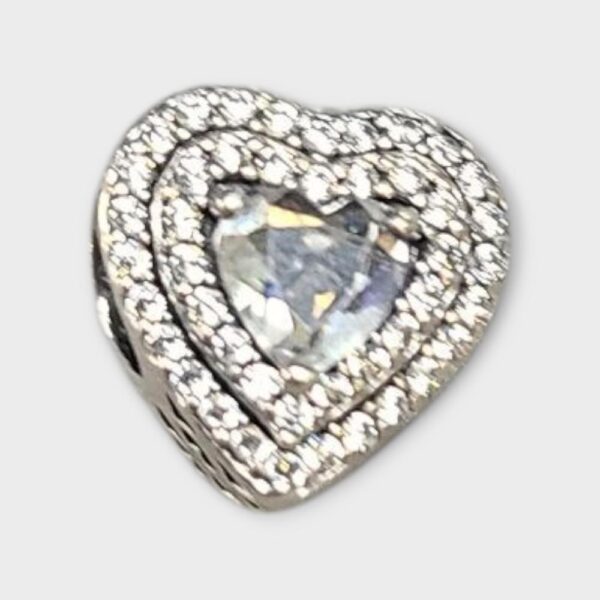 Authentic Pandora Charm, Sparkling Levelled Hearts, #799218C01 (SPG064050)