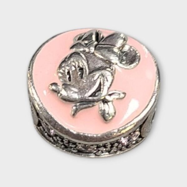 Authentic Pandora Disney Vintage Minnie Mouse Charm Pink Enamel (SPG064054)