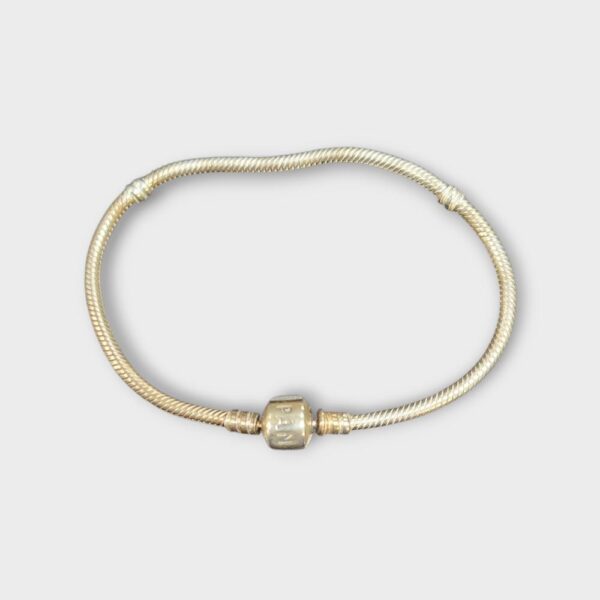 Pandora 925 Moments Snake Chain Barrel Clasp Charm Bracelet 7.75" (SPG064113)