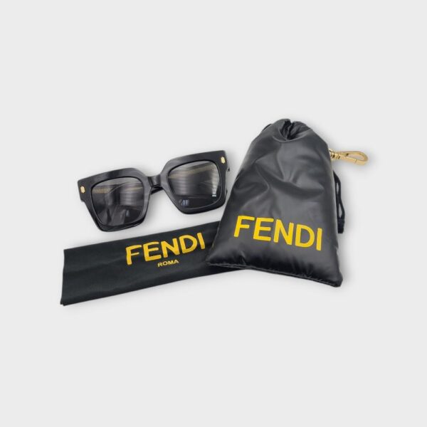 Fendi FE40101I 01A Women's Black Square Frame Sunglasses w/ Pouch (SPG064251)