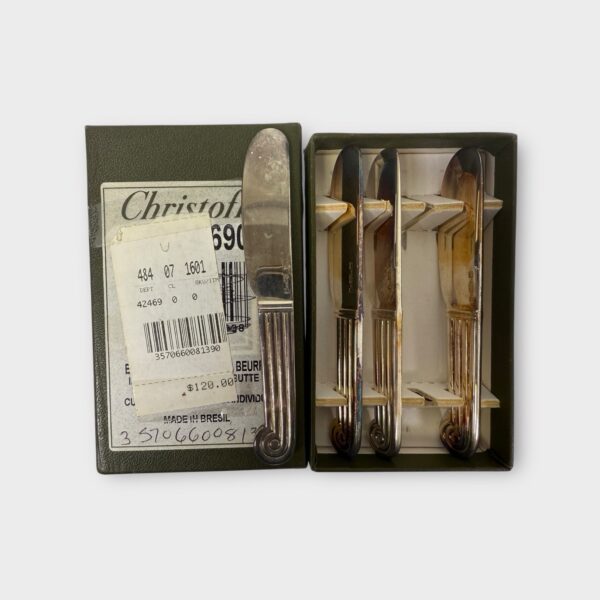 CHRISTOFLE Butter Spreaders, Sterling Silver-plated - Set of 4 in Original Box