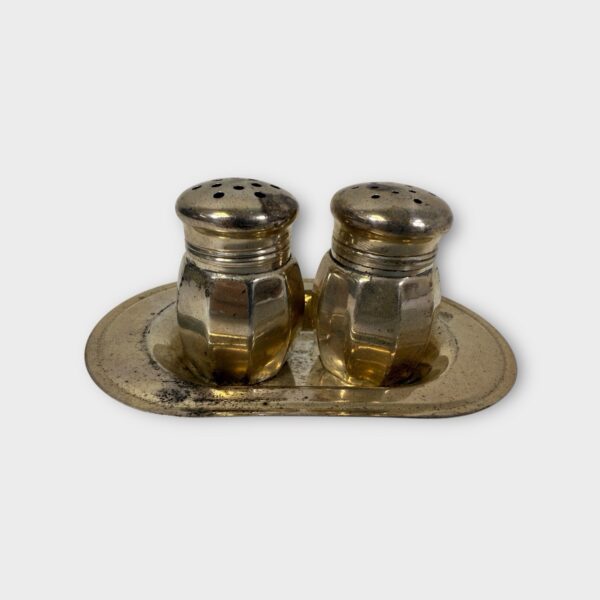 Vintage Nieman Marcus Sterling Silver Salt & Pepper Shakers w/ Tray