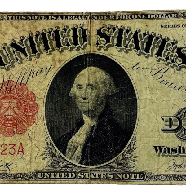 1917 UNITED STATES LARGE NOTE $1 ONE DOLLER RED SEAL-Fair Condition, Ungraded